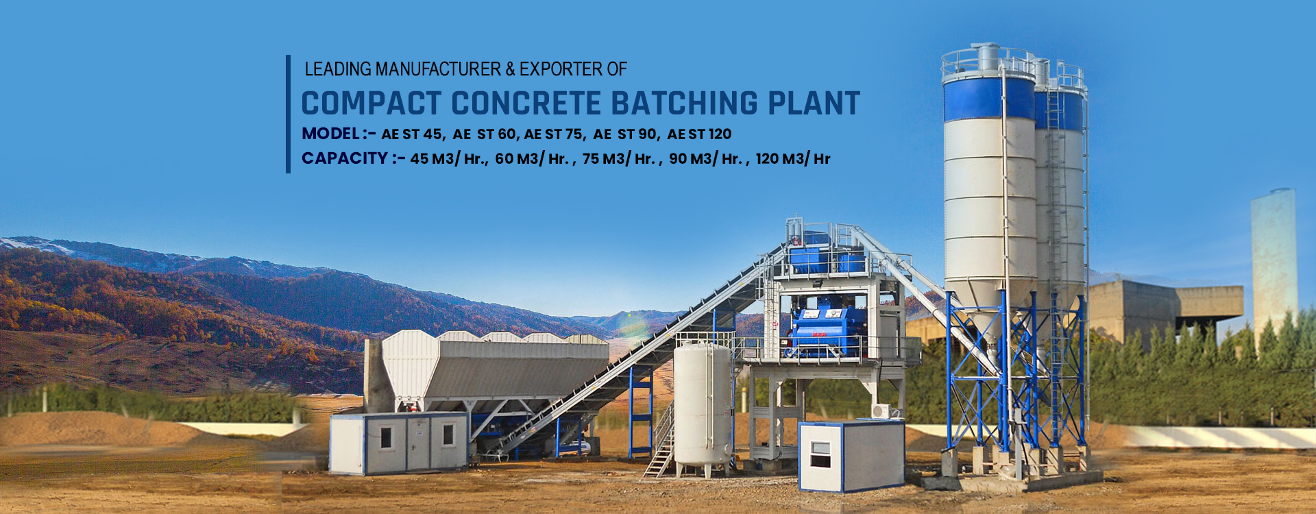 Compact Concrete Batching Plant Exporter & Manufacturer in Tunisa