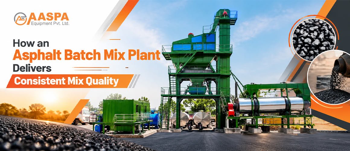 Asphalt batch mix plant used for road construction material production